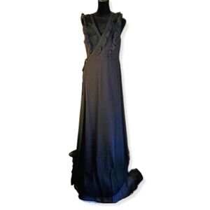 NWOT Lulus Major Elegance Sleeveless Ruffled Wrap Maxi Dress Sz L